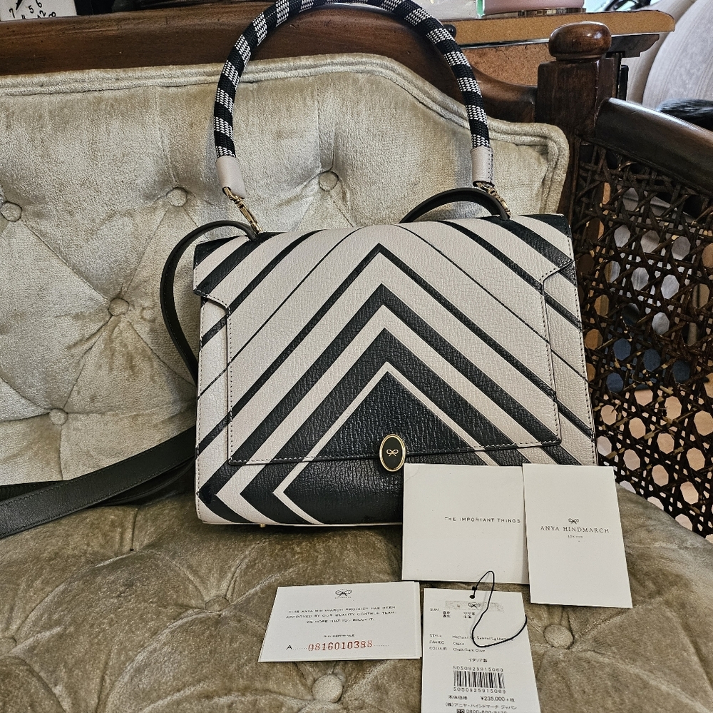 Authentic ANYA HINDMARCH Bathurst Small Satchel Large Diamond
